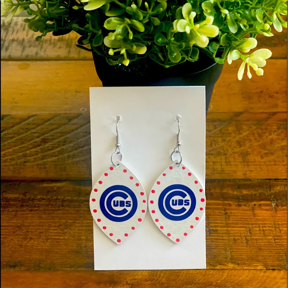 Wooden Chicago Cubs Earrings - never worn